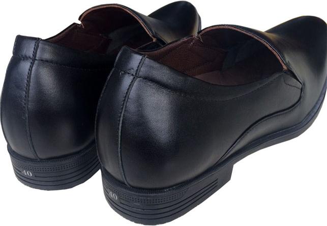 Giày nam tăng chiều cao đen da bò cao cấp TH - GT025