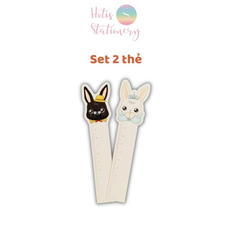 Bookmark thước kẻ đánh dấu sách hình thỏ kawaii - Hộp 30 thẻ, có tách set lẻ