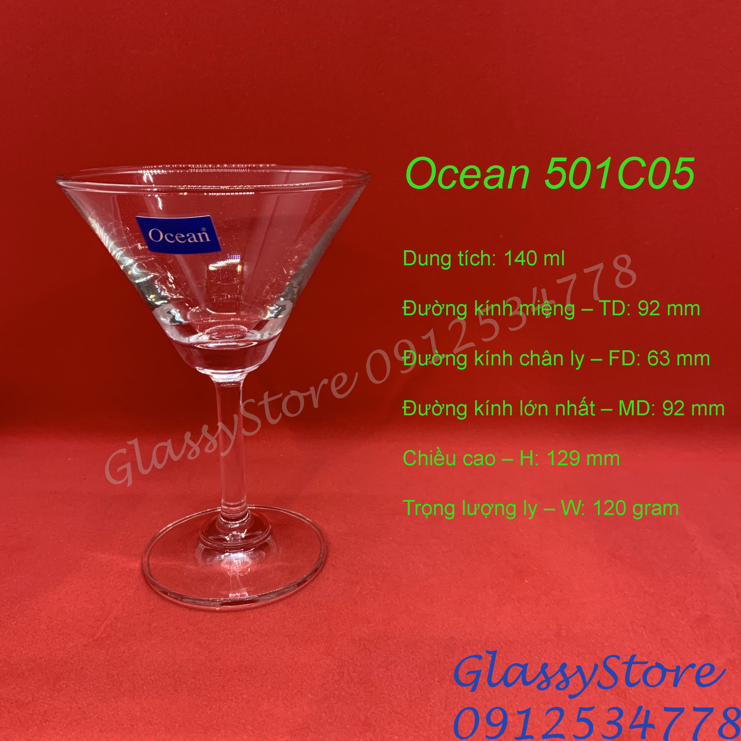 Ly rượu thủy tinh Ocean Classic Cocktail 1501C03 / 1501C05 - Hàng chính hãng