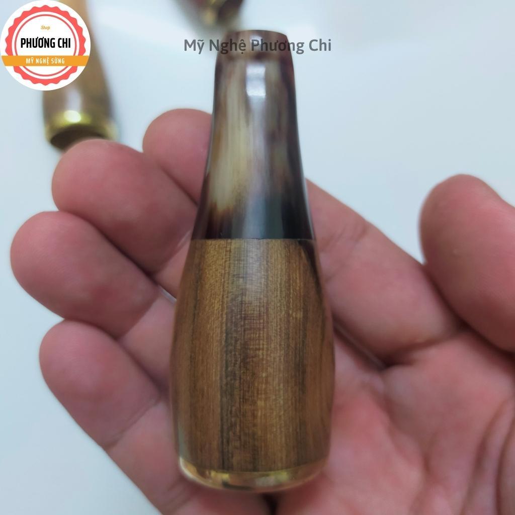 Tẩu cigar Thân gỗ cán sừng, gỗ trắc Full size Ring