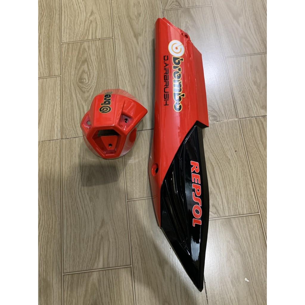 Ốp pô và chụp đích pô xe winner màu đỏ tươi