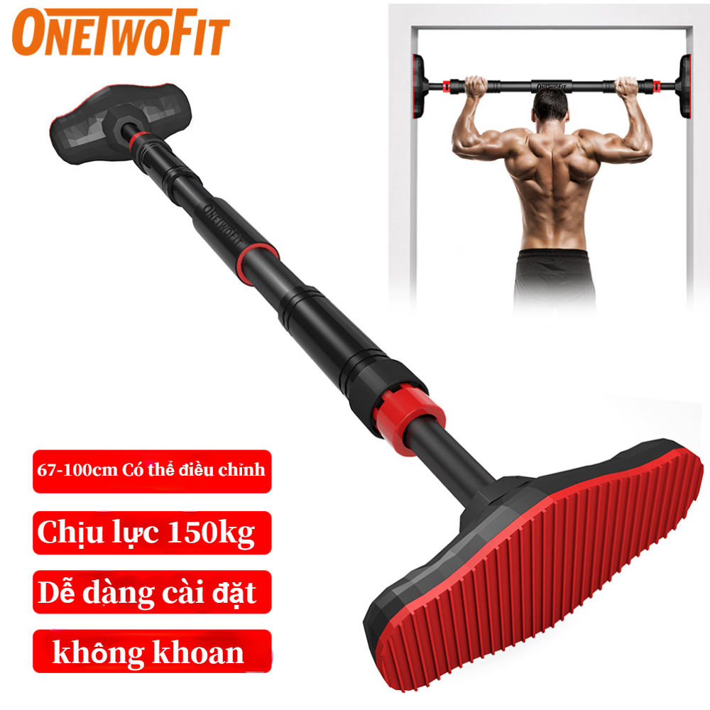 Onetwofit Thanh xà đơn gắn cửa,Xà đơn đa năng Xà Đơn Treo Tường Xà Đơn Gắn Cửa Thông Minh Thanh Xà Ngang treo tường tập GYM OT160 67-100cm Có thể điều chỉnh, chịu lực 150kg OT160