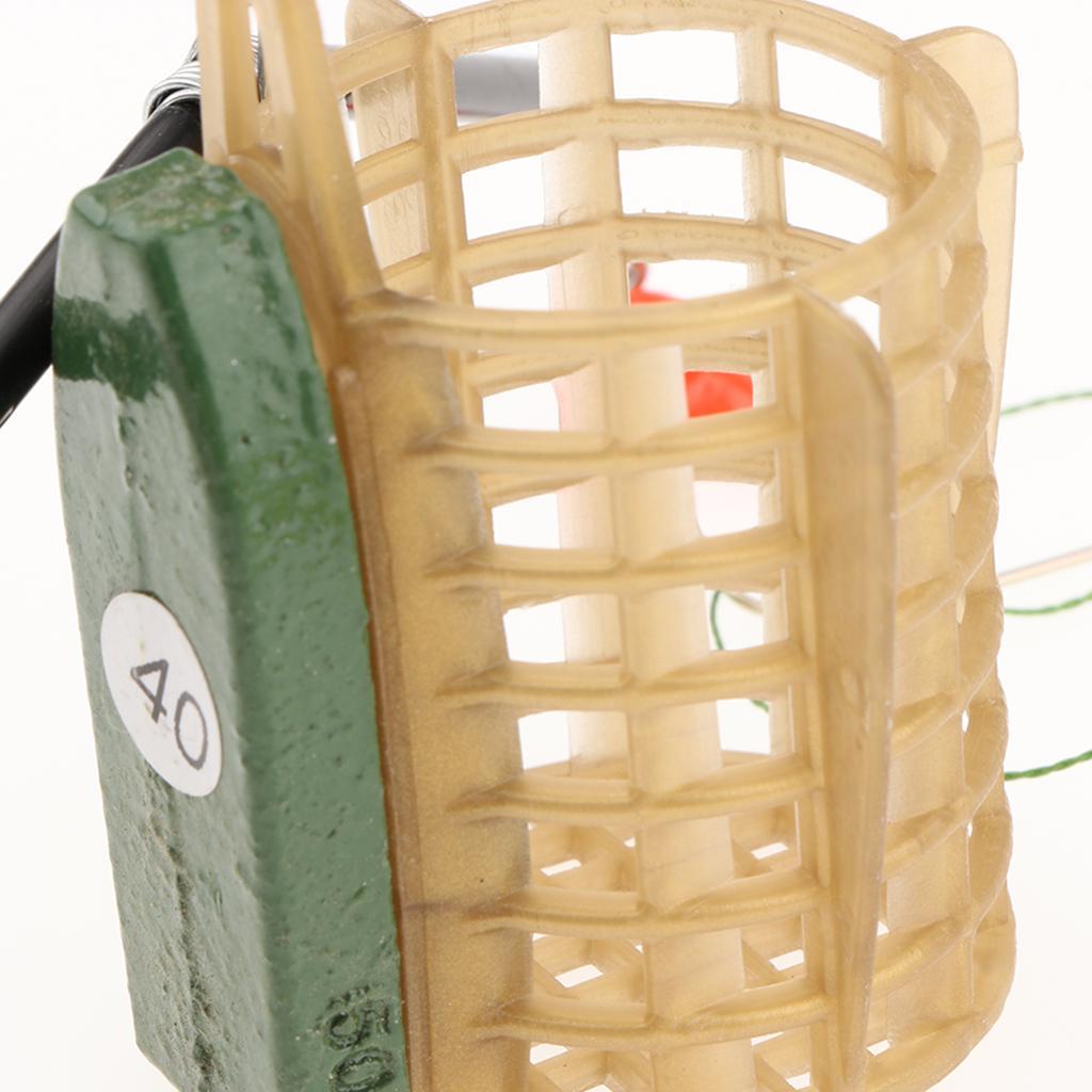 Fishing Bait Trap Cage Feeder Basket Lure Holder with Hooks Fishing Accessories