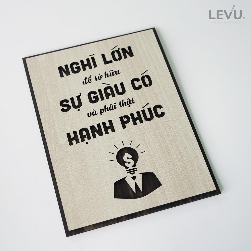 Tranh treo tường slogan khẩu hiệu thúc đẩy tư duy nghĩ lớn LEVU LV129