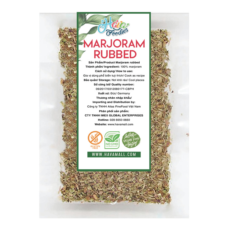 Lá Marjoram Thương Hiệu Hava Foodies Gói 100g – Majoram Rubbed