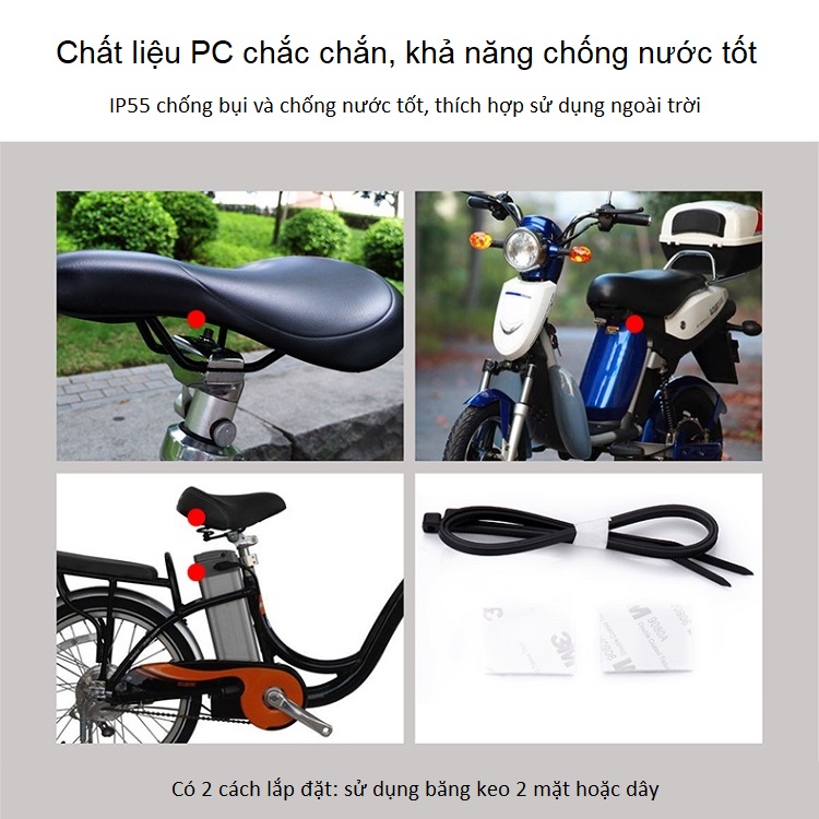 Bộ báo động chống trộm cảm biến rung có ĐKTX có khả năng chống nước M22R ( Tặng 02 móc dán tường ngẫu nhiên chịu lực )