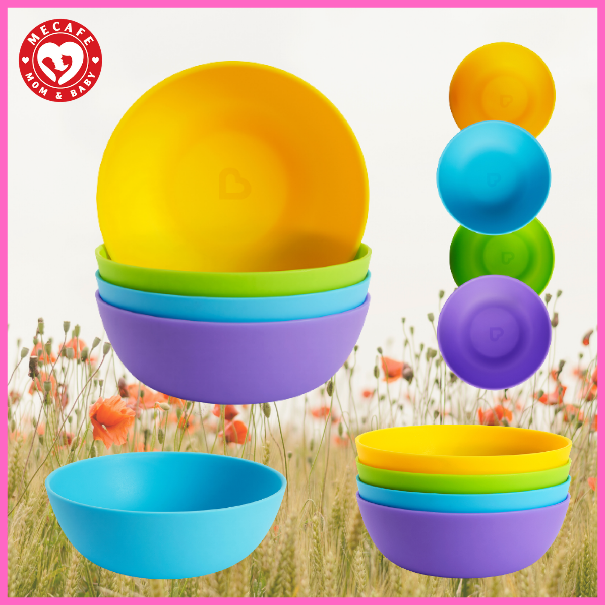 Bộ 4 bát ăn dặm cao cấp cho bé Munchkin (phù hợp cho bé ăn theo phương pháp tự chỉ huy hay ăn dặm kiểu Nhật)