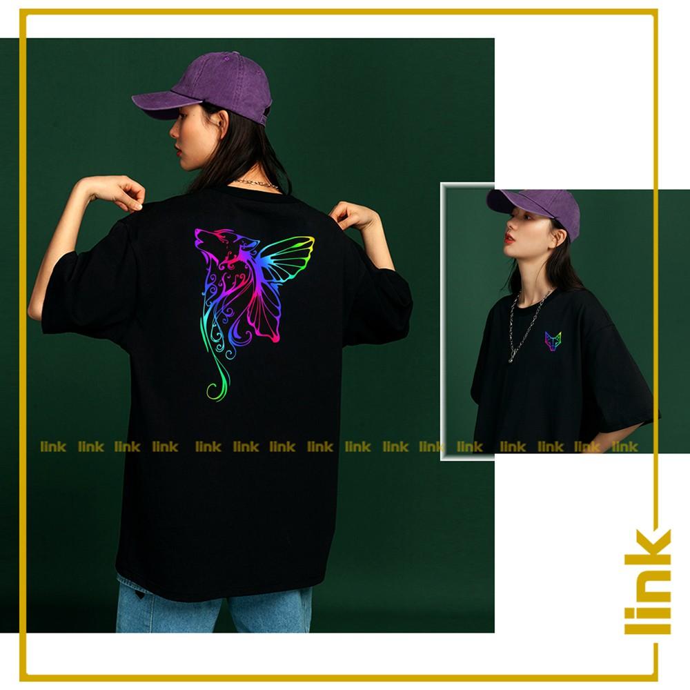 Áo phông phản quang in CHÓ SÓI CÁCH BƯỚM độc lạ UNISEX tay lỡ