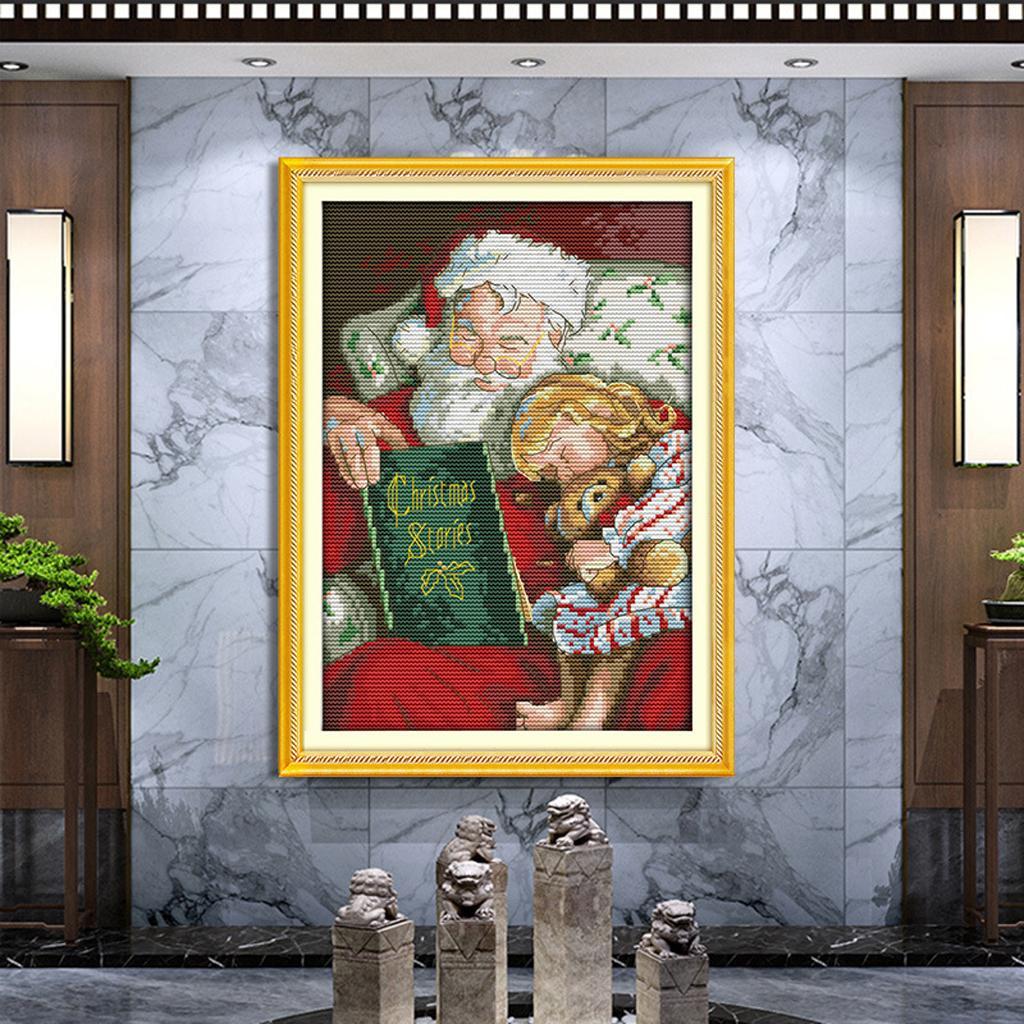 Stamped Cross Stitch Kit Pattern Embroidery Needlework 11CT - Santa Claus