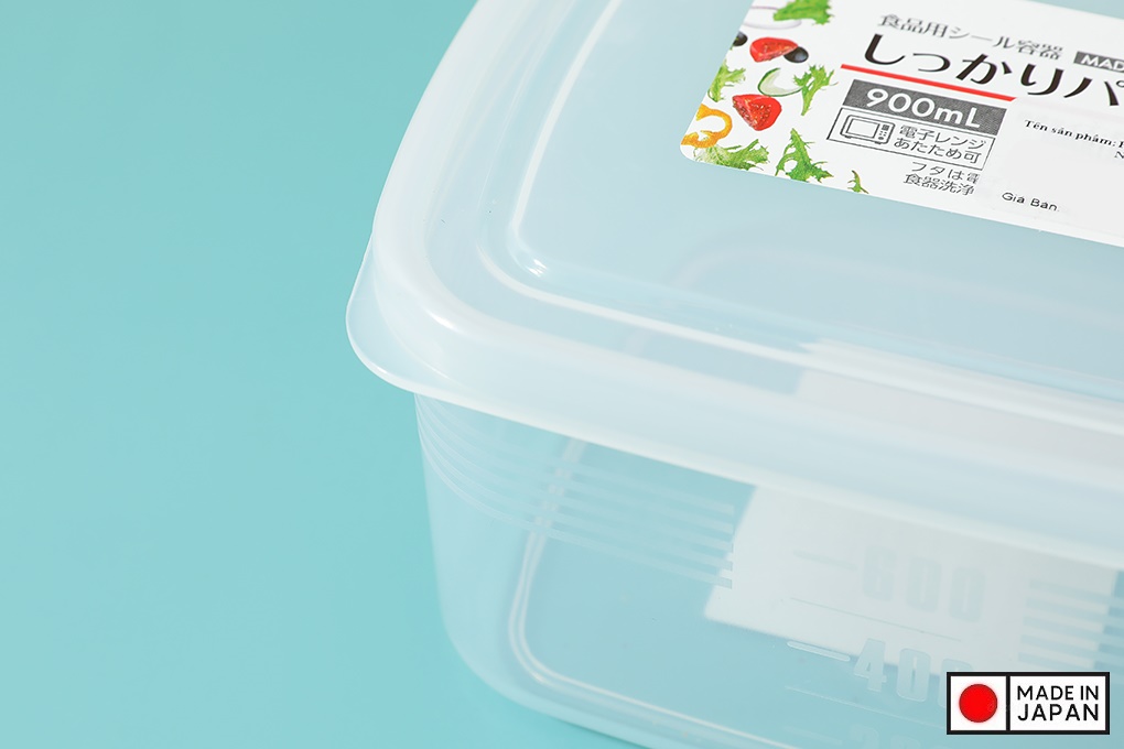 Hộp nhựa cao cấp bảo quản thực phẩm hình vuông 900ml - Hàng nội địa Nhật