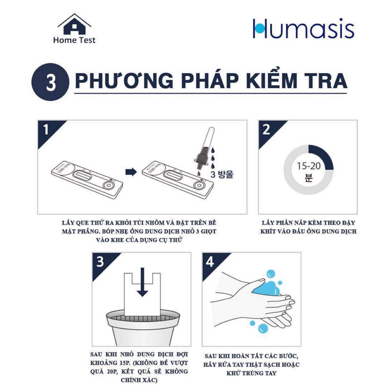 Dụng cụ xét nghiệm nhanh COVID-19 Humasis chính hãng