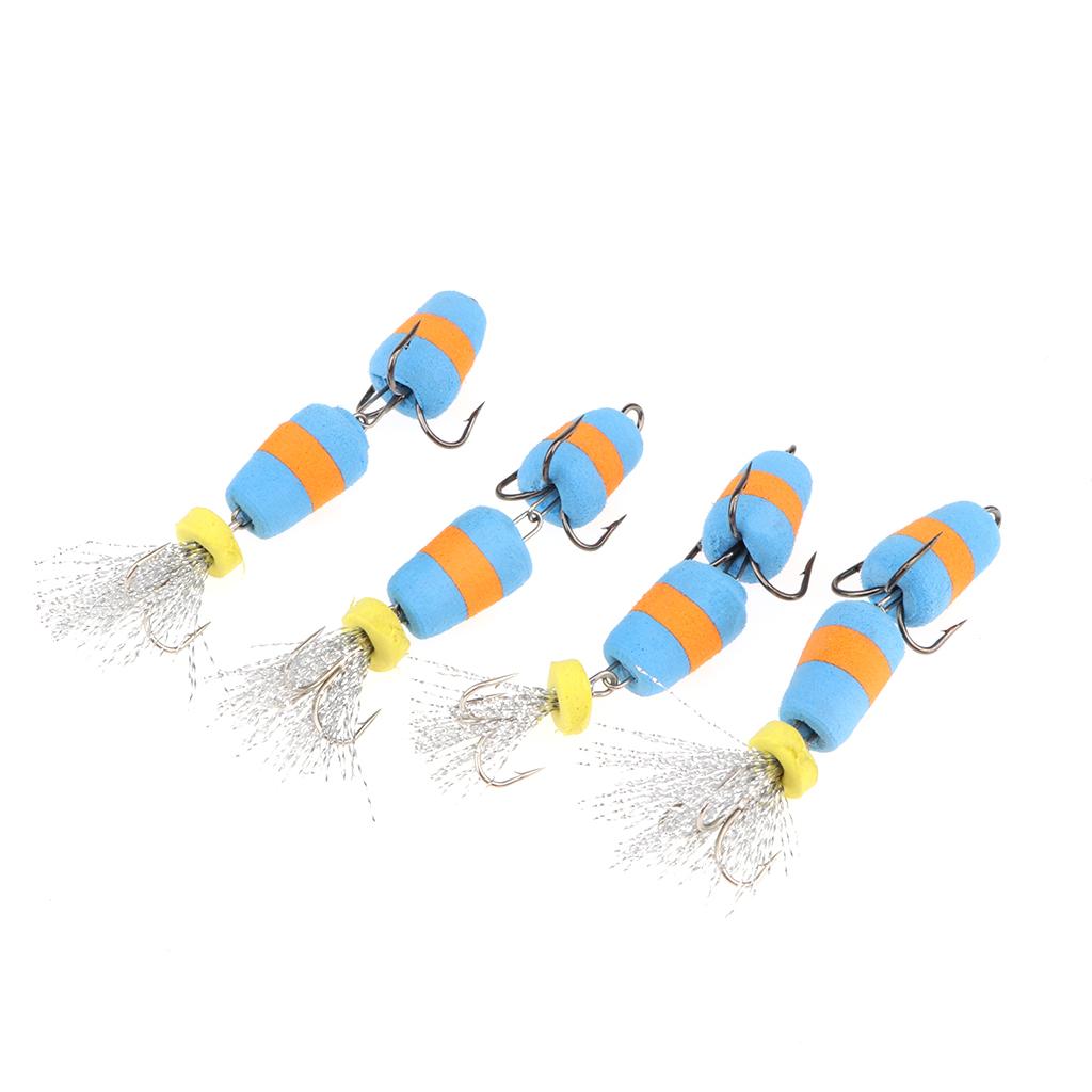 4Pcs 3 inch Fishing Baits Crankbaits Topwater Floating Lures with Hooks