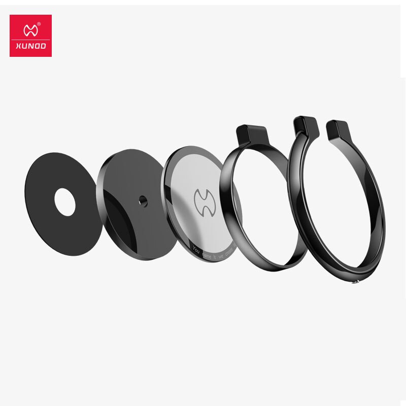 Đen - Giá đỡ iRing từ tính xoay 360 độ hiệu XUNDD Iring Holder cho điện thoại / tablet (Lực hút nam châm mạnh mẽ, thiết kế nhỏ gọn) - hàng nhập khẩu