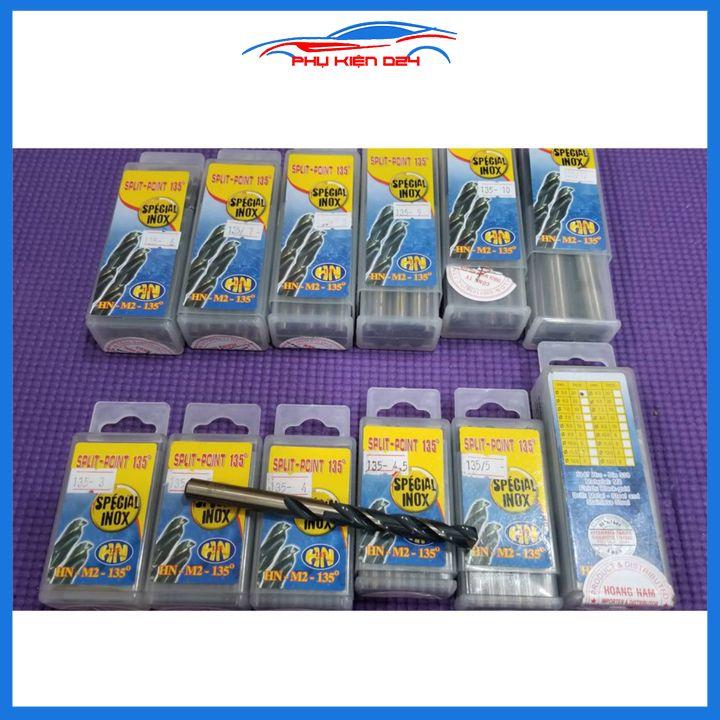 1 mũi khoan inox pháp F135 Hoàng Nam dùng khoan sắt bê tông gỗ tường đường kính 1mm đến 7.5mm