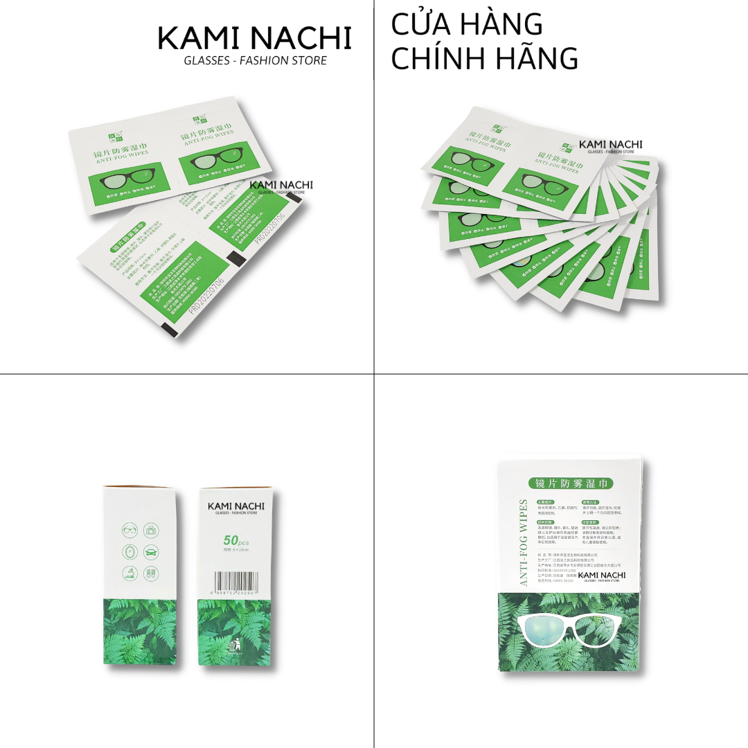 Hộp 50 miếng khăn lau nano hàng loại đặc biệt KAMI NACHI dùng 1 lần - Chống bám hơi nước, chống mờ sương cho kính