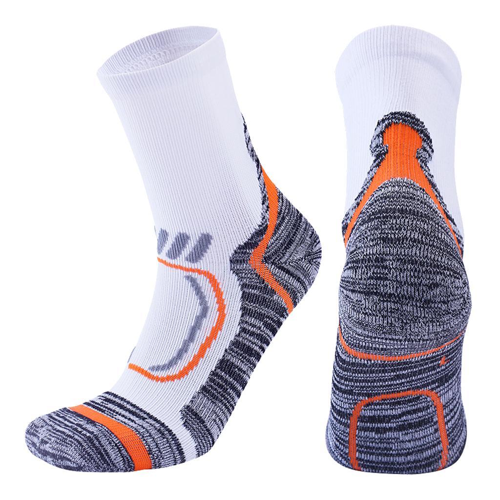 Women Men Winter Sports Hiking Socks Thermal Snow Ski Crew Sock White L