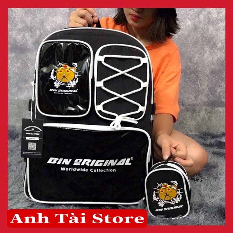 Balo thời trang nam nữ cặp sách đi học basic chất vải canvas chống thấm nước nhiều ngăn đựng BIN ️ RIGNAL BL 888