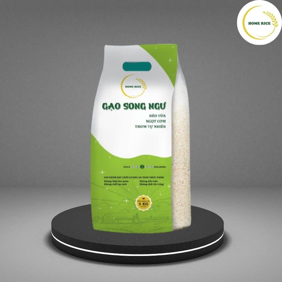 GẠO SONG NGƯ DẺO VỪA - NGỌT CƠM - THƠM TỰ NHIÊN (TÚI 5KG) - GẠO HOME RICE