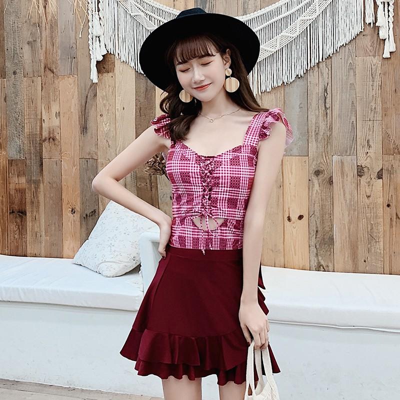 Đồ Bơi Nữ Đi Biển Bikini Bộ Áo Quần Dạng Váy Quảng Châu Cao Cấp