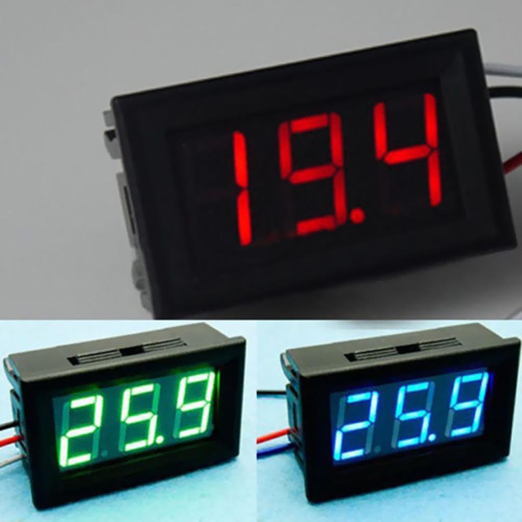 3 Wire LED Digital Display Voltage Meter Voltmeter Car Motor 0.56''