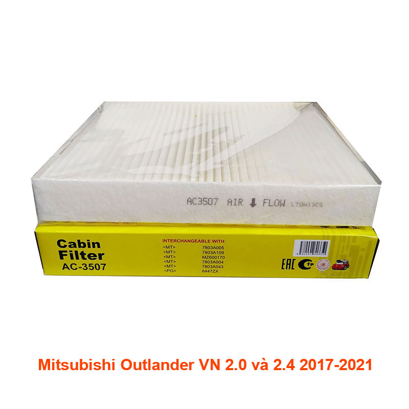 Lọc gió điều hòa AC3507-5 dành cho Mitsubishi Outlander Việt Nam 2.0 và 2.4 2017, 2018, 2019, 2020, 2021 7803A043