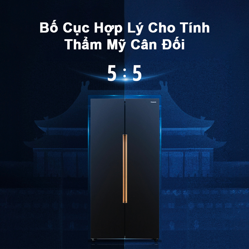 Tủ lạnh Panasonic Kháng Khuẩn Side-by-Side 570L NR-S621BB-VN - Miễn phí vận chuyển - Bảo hành 1 năm - Hàng chính hãng