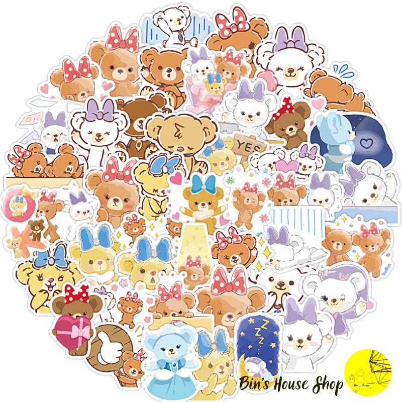 Bộ Sticker - Miến Dán Siêu Kute - Miến Dán Họa Tiết Gấu Xinh Cute