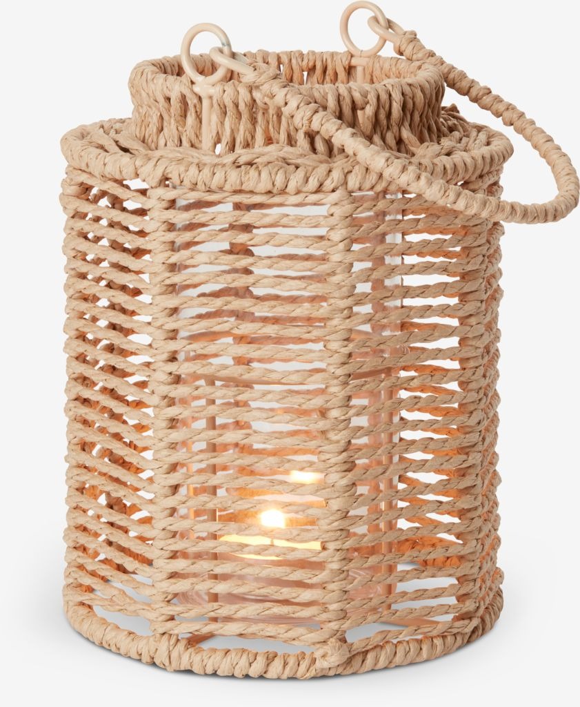 Đèn lồng | JYSK Mandrup | thủy tinh/giấy | màu tự nhiên | DK15xC20cm
