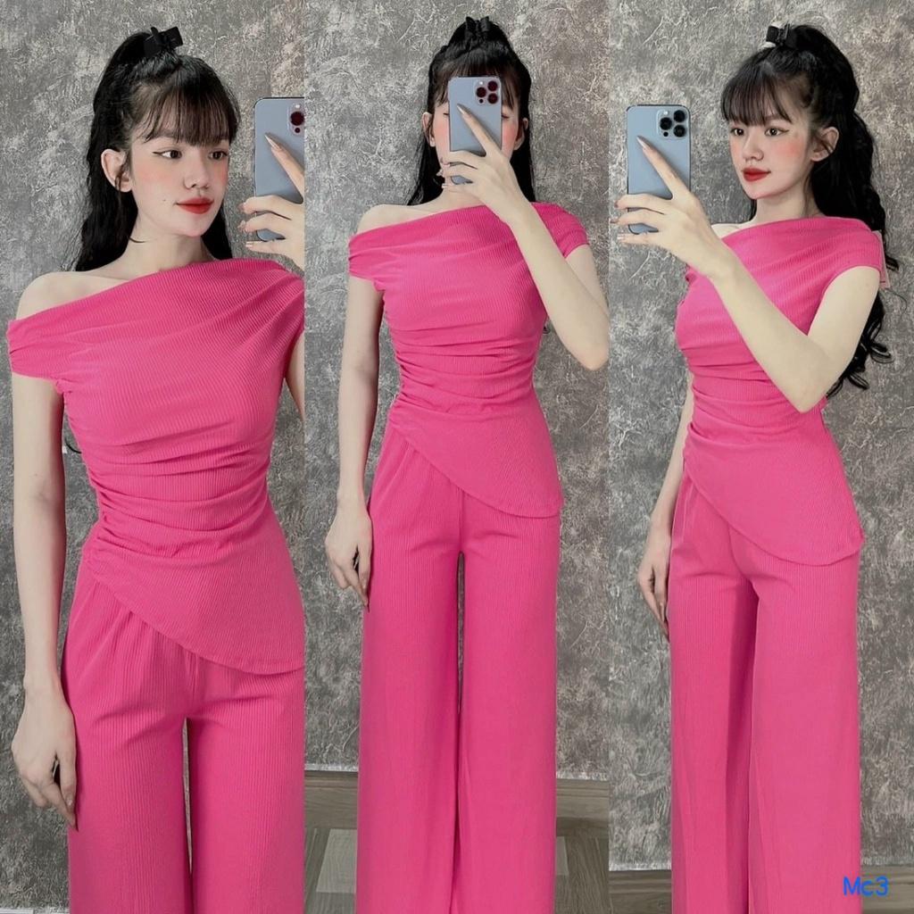 SET BỘ THUN GÂN TRỄ VAI NHÚN EO 4 MÀU CỰC SANG CHẢNH UP093