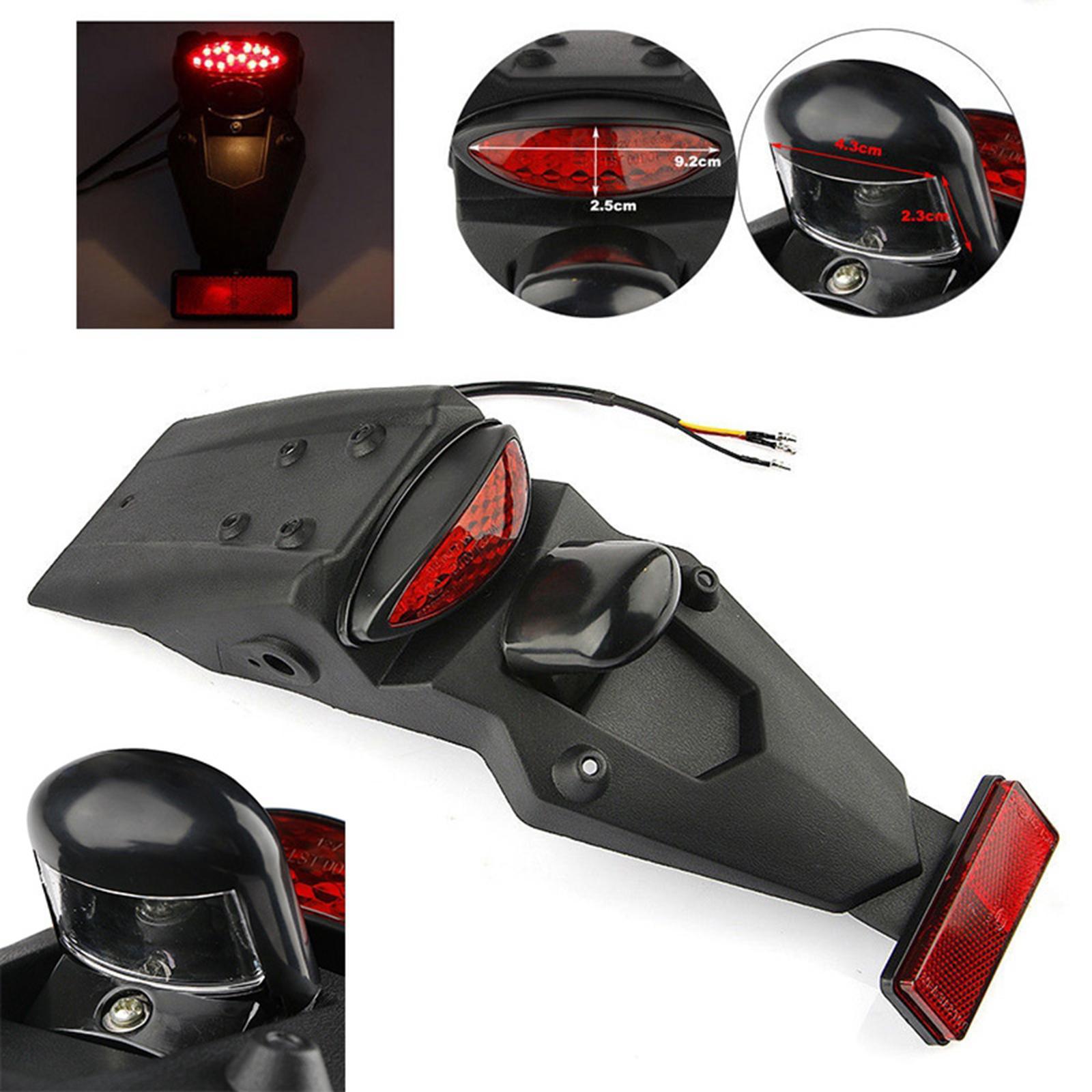 2- Motorbike Motorcycle Rear  Mudguard LED Brake Tail Light for