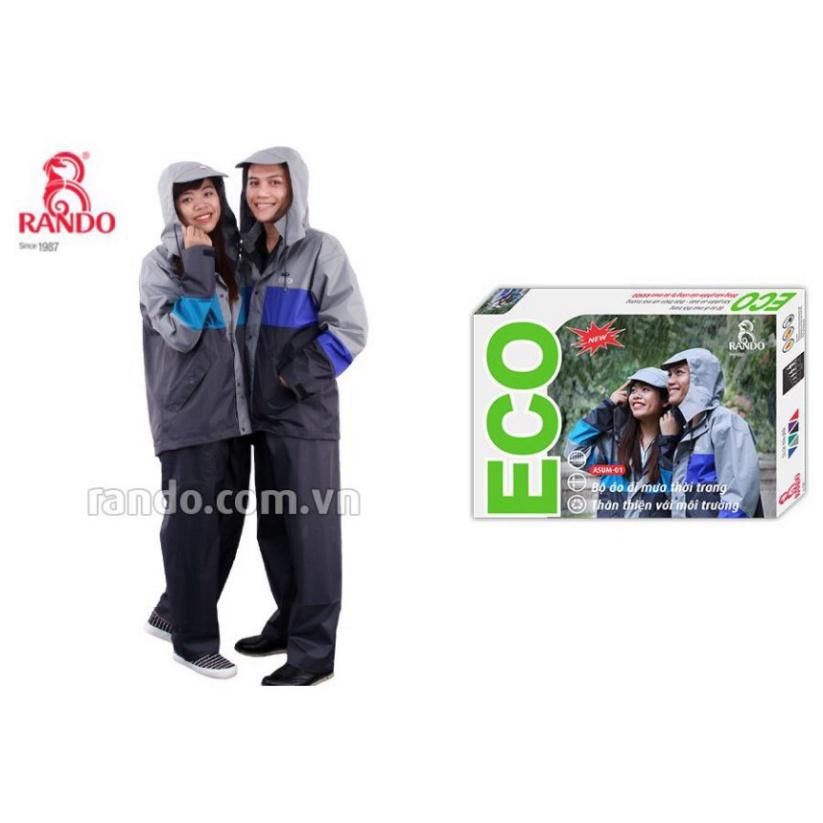 BỘ QUẦN ÁO ĐI MƯA Đi Phượt Đi Xe Đạp Thời Trang RANDO Chính Hãng Vải Dù Cao Cấp Không Thấm Nước Phản Quang GIÁ SỈ ECO