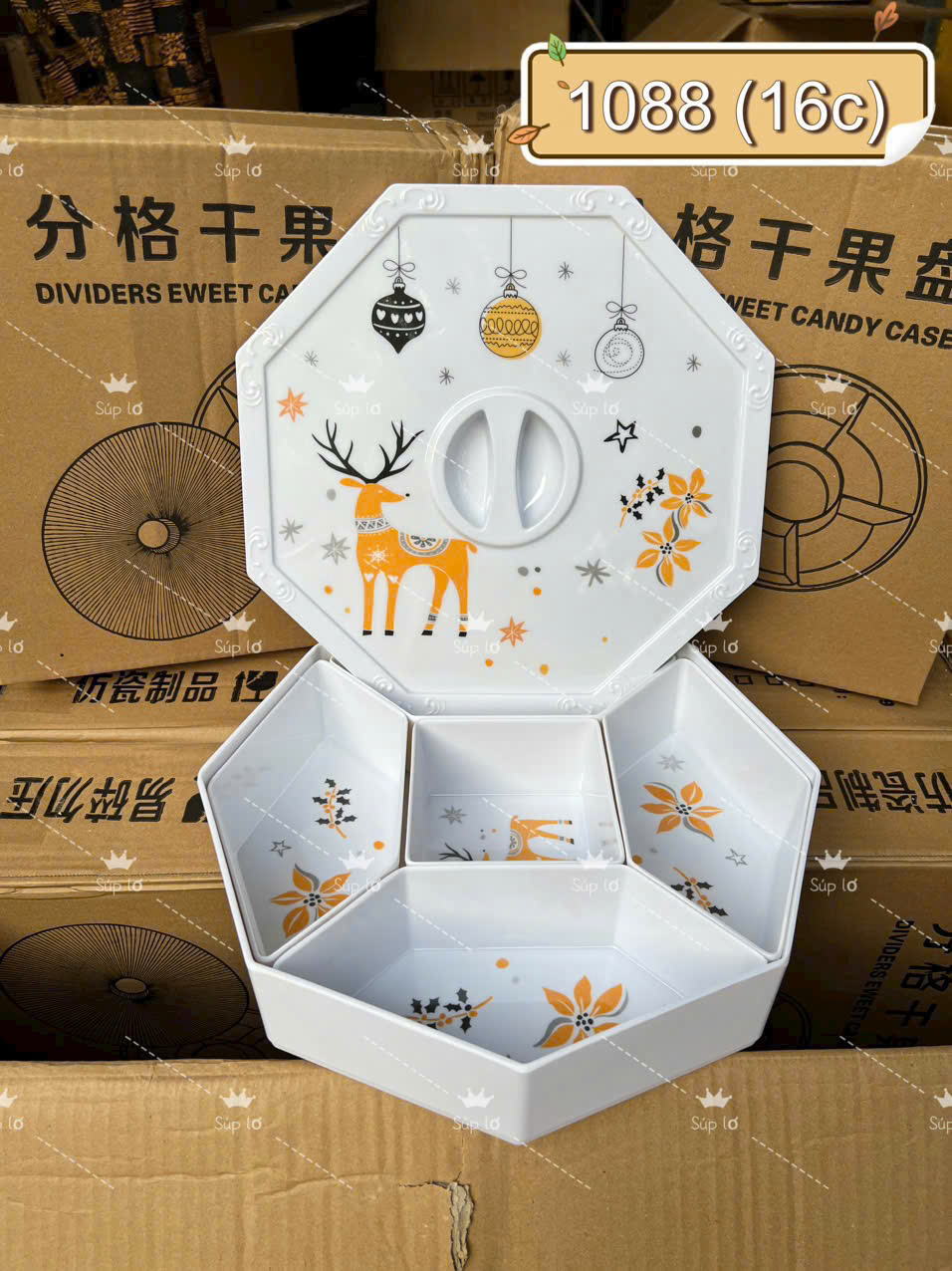 Khay Mứt Phip Nhiều Ngăn Dày Dặn – Hộp Đựng Bánh Kẹo, Hạt, Mứt Tết Cao Cấp - HÀNG CHÍNH HÃNG MINIIN