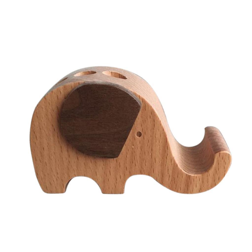 2xSolid Wood Animal Moible Phone Holder Desk Stand Holder for Phone Tablets d