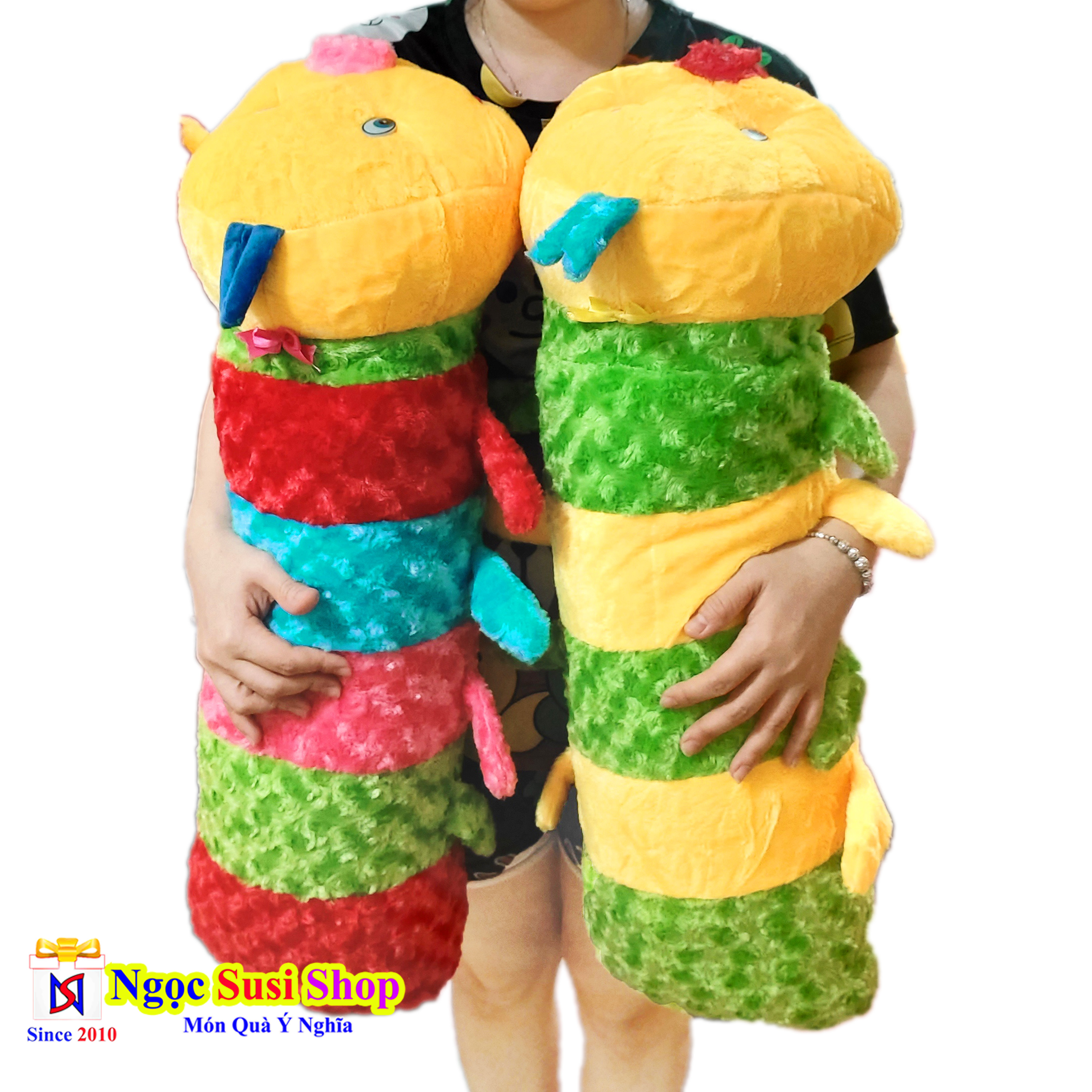 THÚ NHỒI BÔNG CON SÂU SIÊU DÀI KHỔNG LỒ ÔM NGỦ RẤT MỀM ĐẸP - GỐI ÔM HÌNH CON SÂU