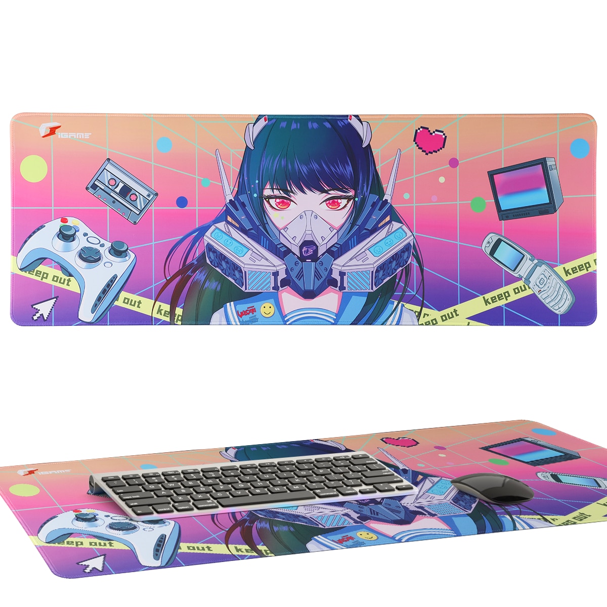 Combo quà tặng Colorful Gaming (K5 Grey &amp; Mouse pad Colorful iGame CyberPunk) - Hàng chính hãng