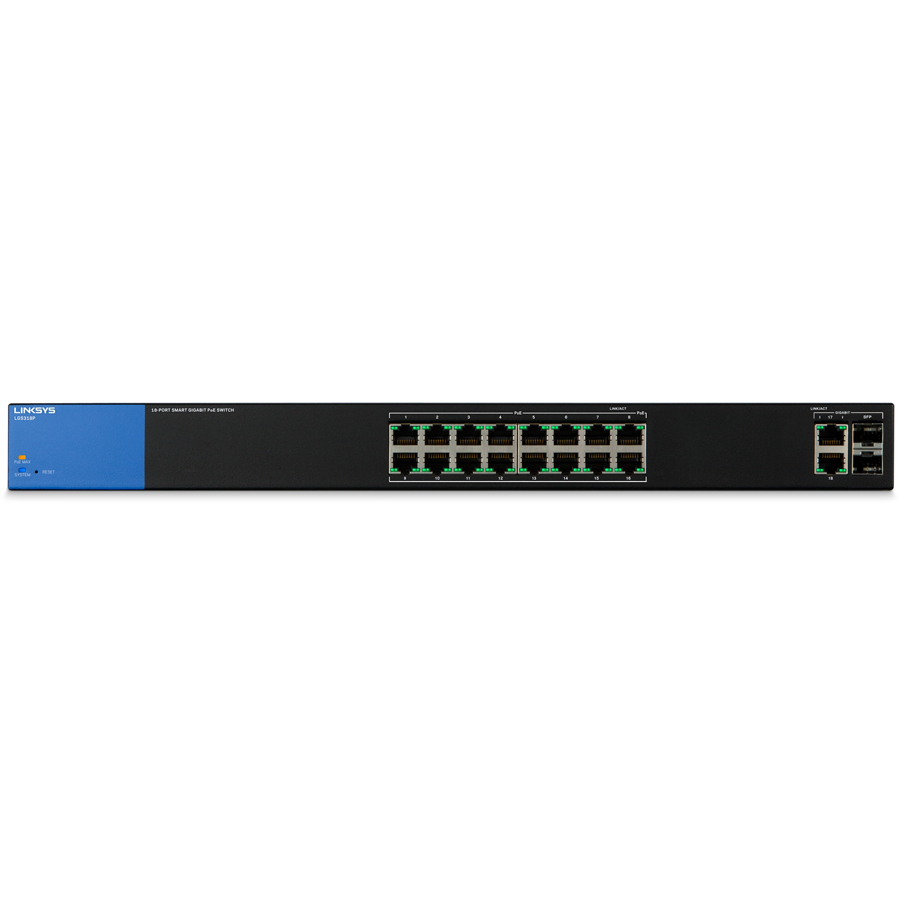 Switch Linksys LGS318P-AP Smart 16-Port + 2SFP POE+ Business Gigabit - Hàng Chính Hãng