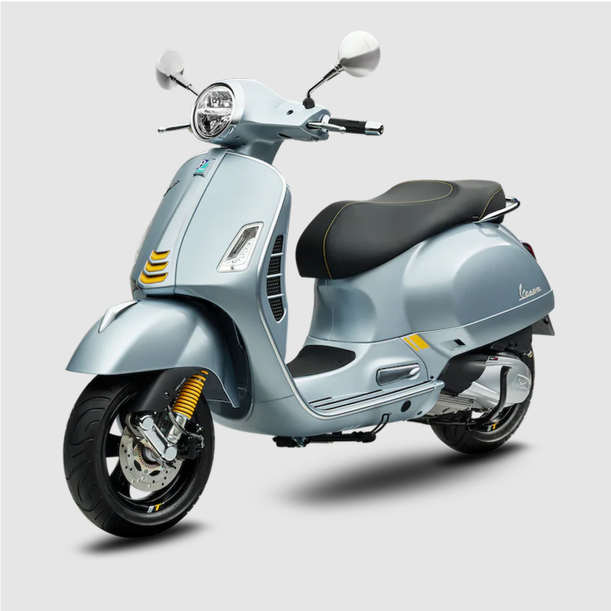 Xe Tay Ga Vespa GTS Super Tech 300 Màu Bạc Xanh Grey Delicato