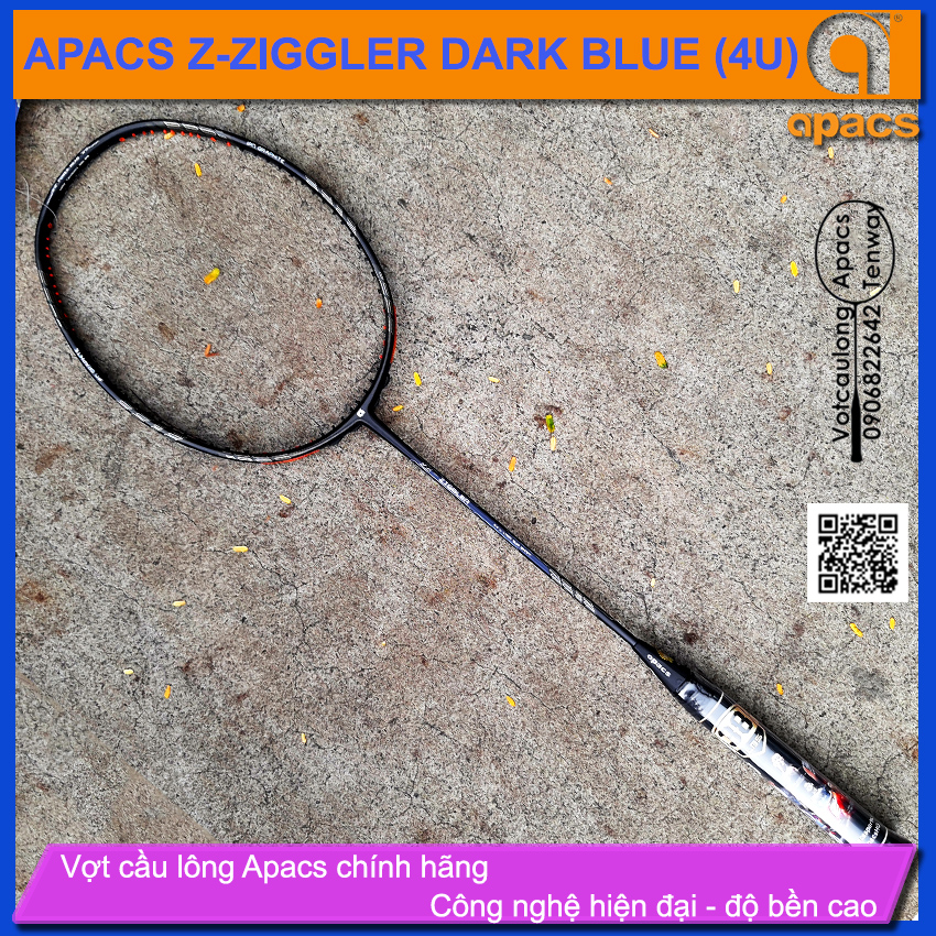 [Vợt cầu lông Apacs Z-Ziggler Dark Blue - 4U] Thân đũa công nghệ mới, màu sơn mới cực đẹp