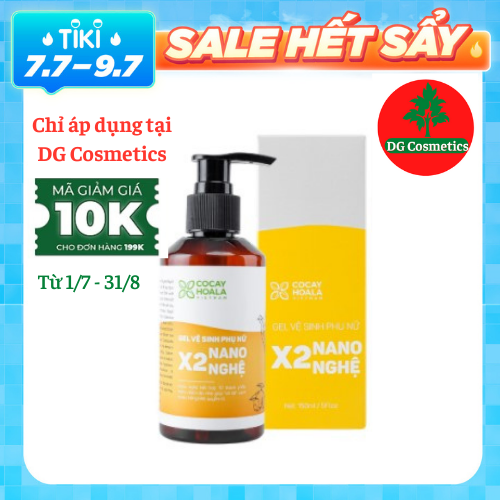 Gel vệ sinh phụ nữ X2 Nano Nghệ Cocayhoala Giảm Mùi Hôi - Giảm Ngứa - Giảm Khí Hư 150ml