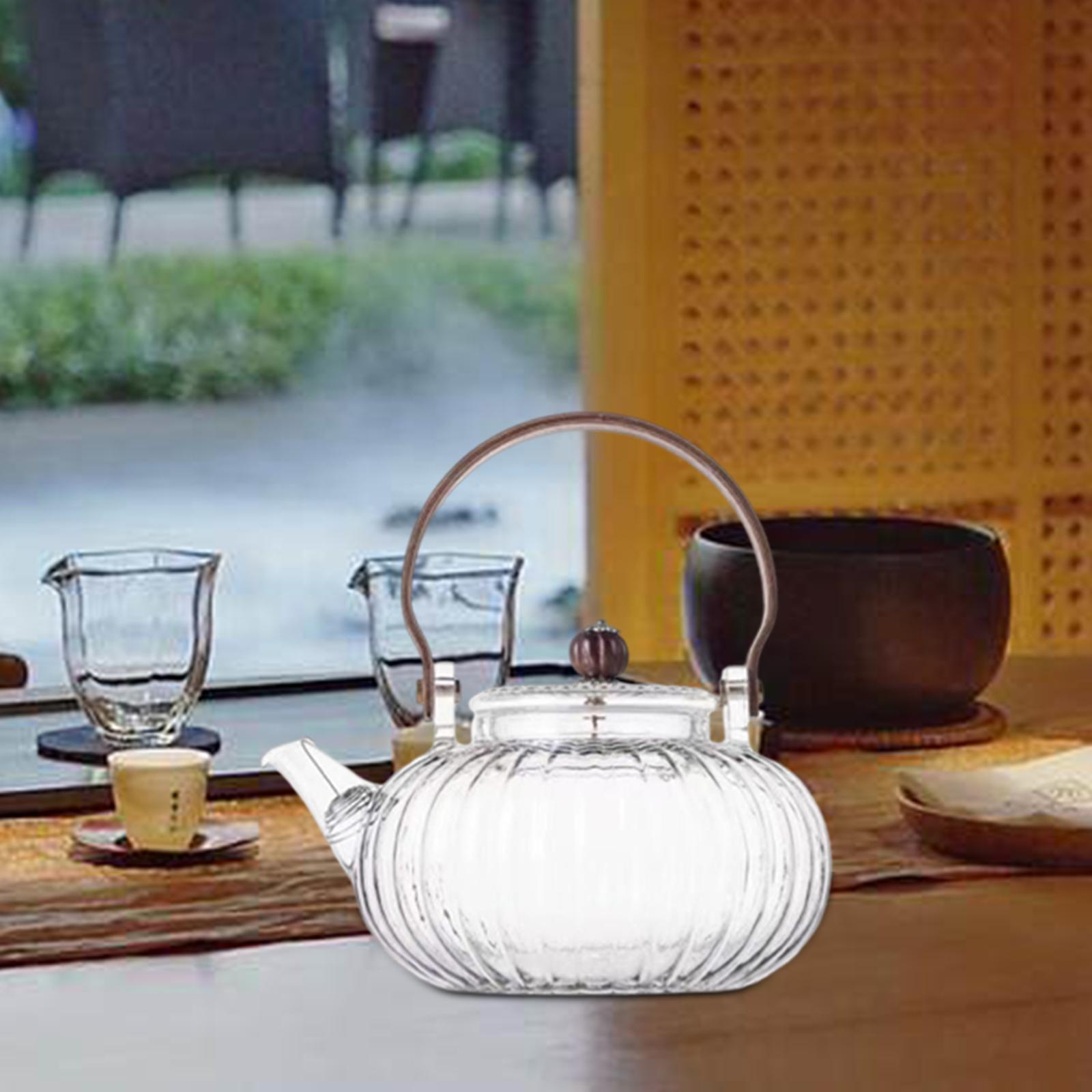 Clear Glass Teapot 750ml Hand Blowing Borosilicate Tea Kettle Tea Pot