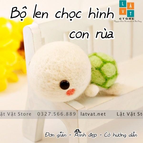 Bộ kit len chọc Tiểu Quy - Bé Rùa bé nhỏ cute phô mai que - Needle felting turtle cho người mới bắt đầu