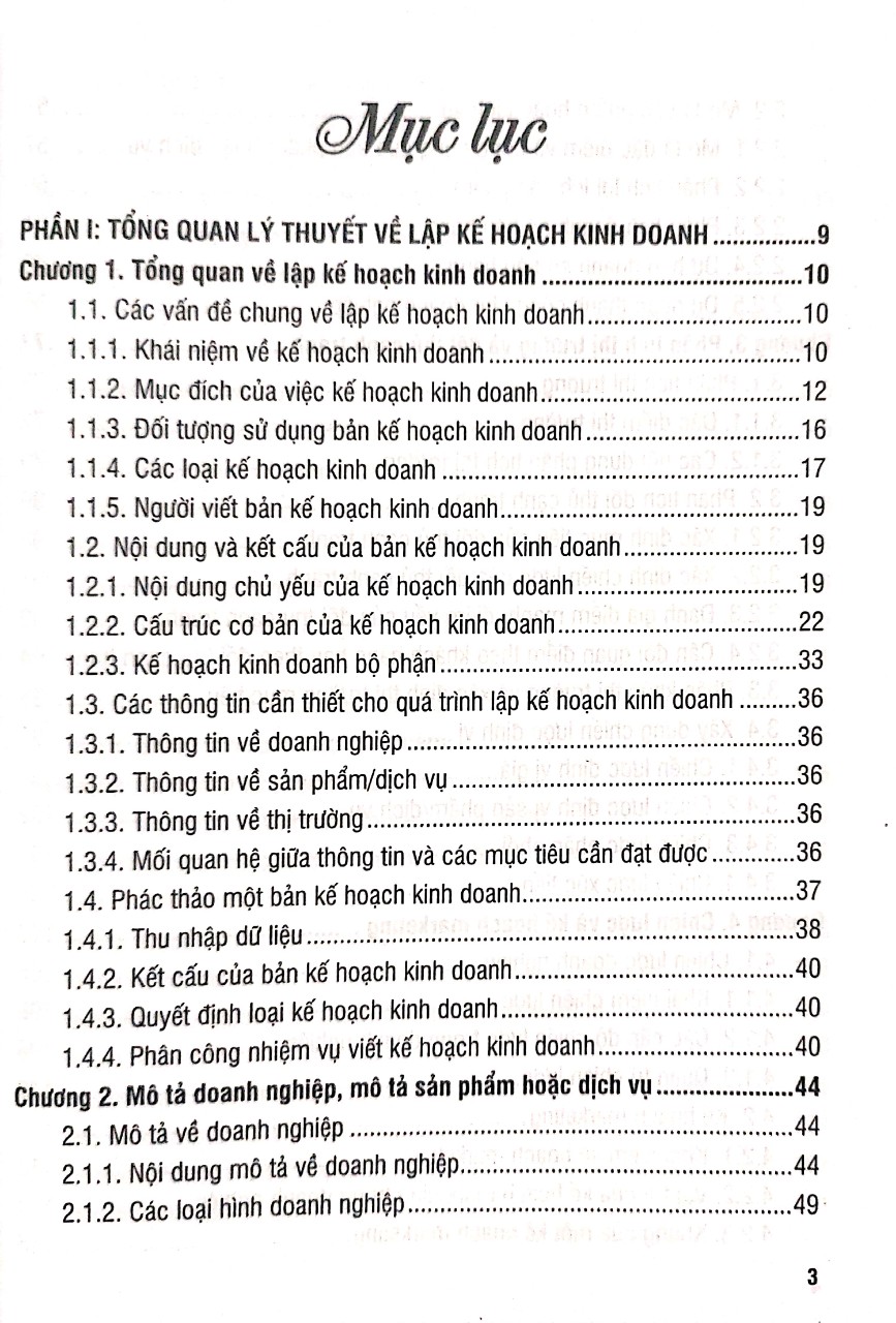 Giáo Trình Lập Kế Hoạch Kinh Doanh