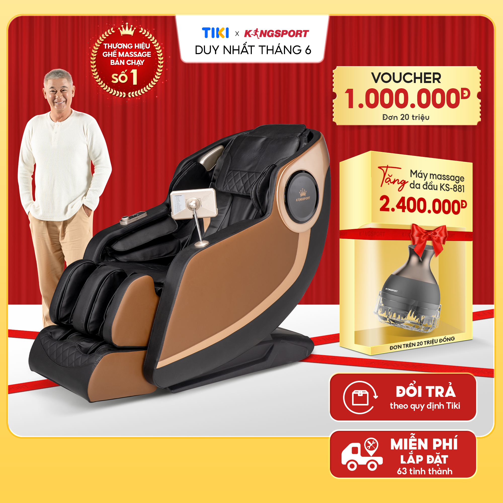 CHỈ GIAO MIỀN NAM | Ghế massage KINGSPORT G88 cao cấp con lăn 3D, hệ thống nhào ở bắp chân và con lăn bàn chân hiện đại