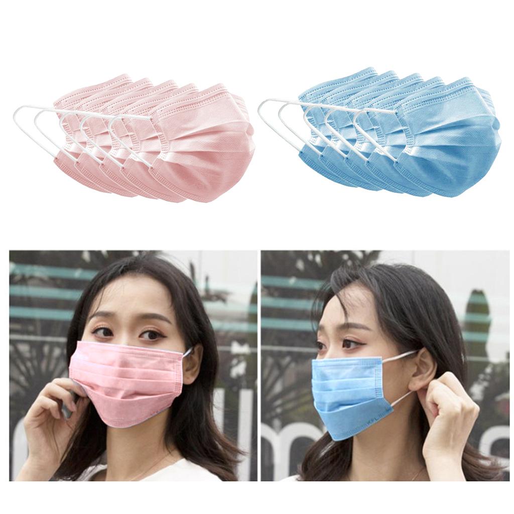 10pcs Disposable Face Cover 3 Layers Dust Proof Air Pollution Protection Mouth Cover