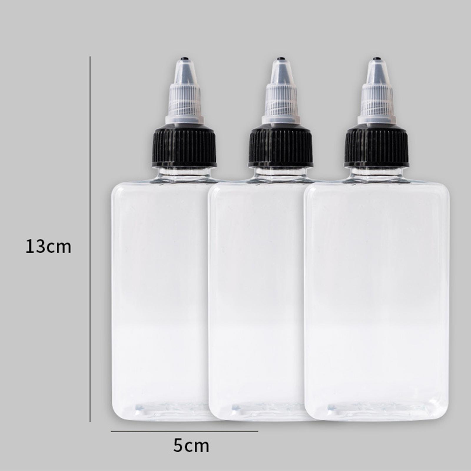 Oil and Vinegar Bottle Set 3 Pack 100ml Olive Oil Dispenser Bottles Liquid, Dressings Plastic Containers Leakproof Lids Non Drip Spout Easy Fill