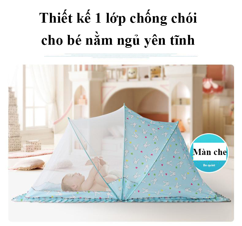 Mùng chụp gấp gọn từ sơ sinh đến 5 tuổi dài 128cm