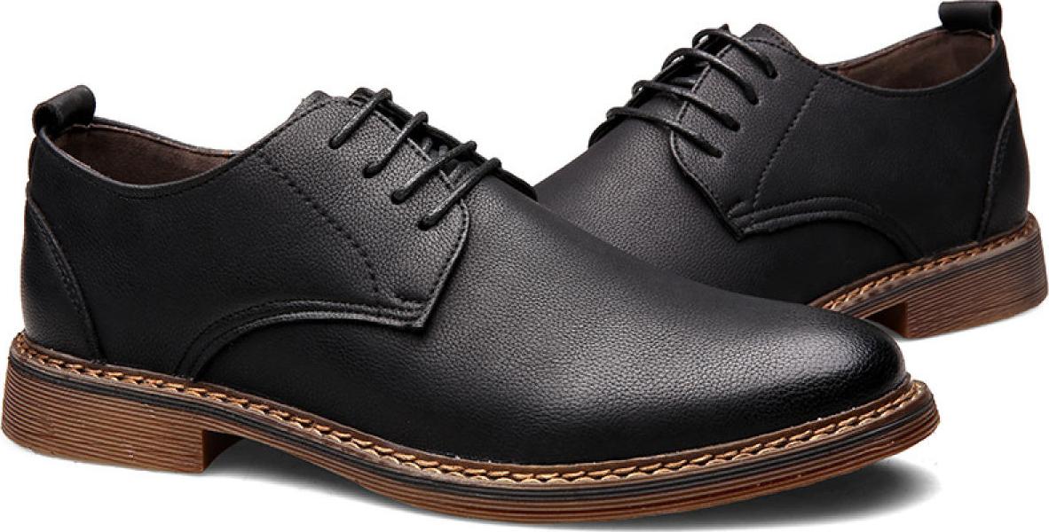 British business casual shoes pointed lace-up trendy wild dress shoes
