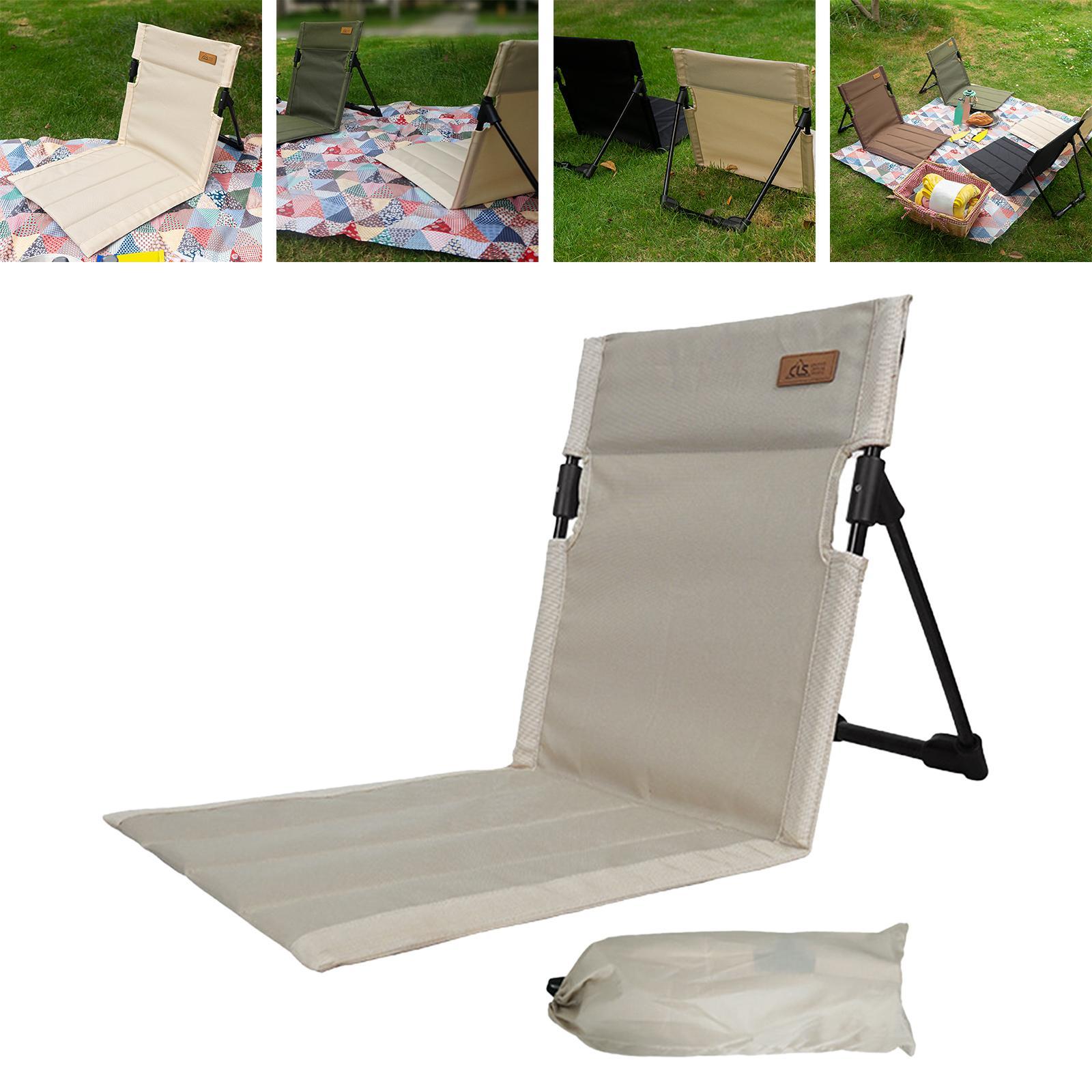 Beach Chair with Back Support Beach Mat Lounge Chair Portable Foldable Chair