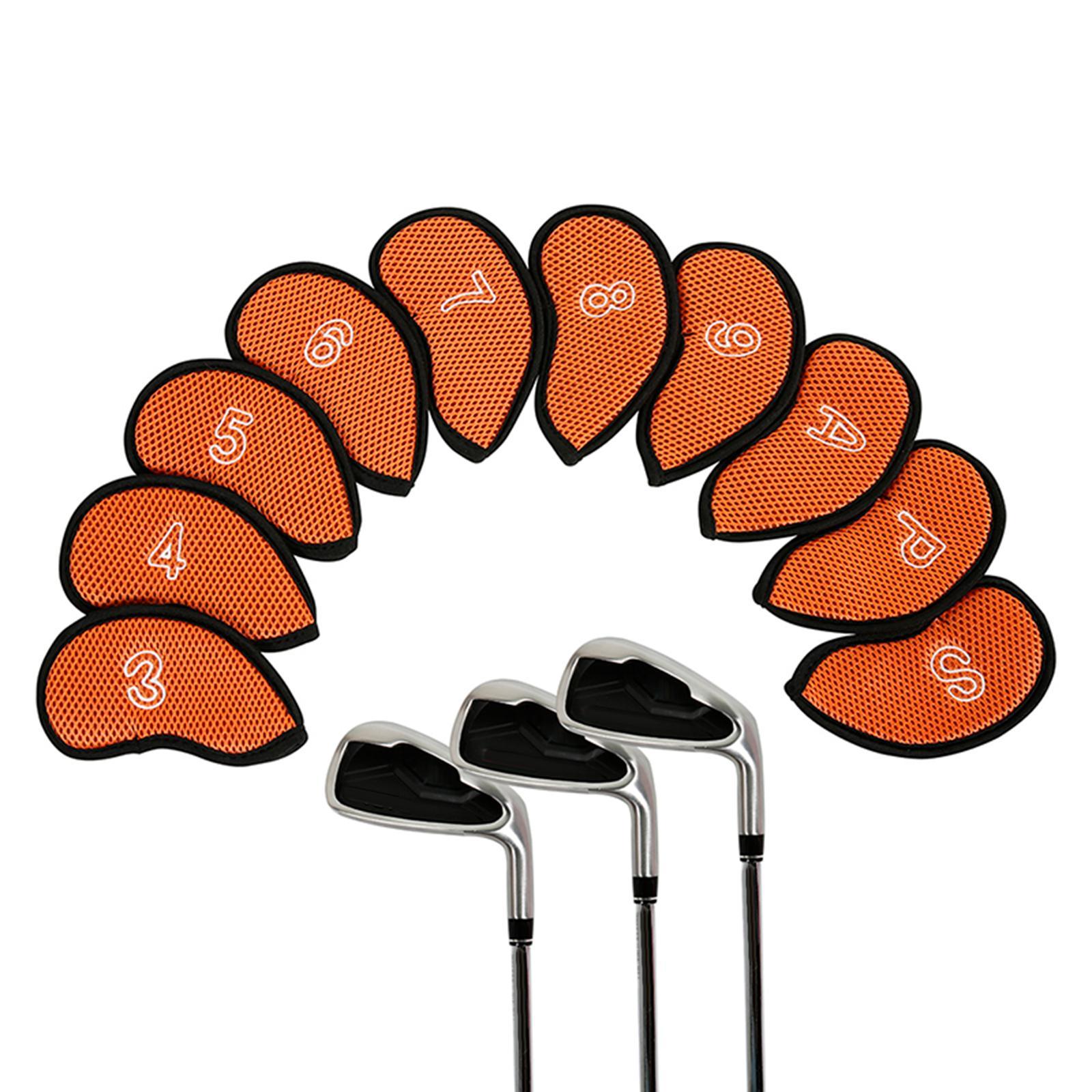 10x Golf Club Headcovers with Large Number Mark Golf Training Equipment Protector Cases Golf Iron Covers Set for Putters Golfers Display