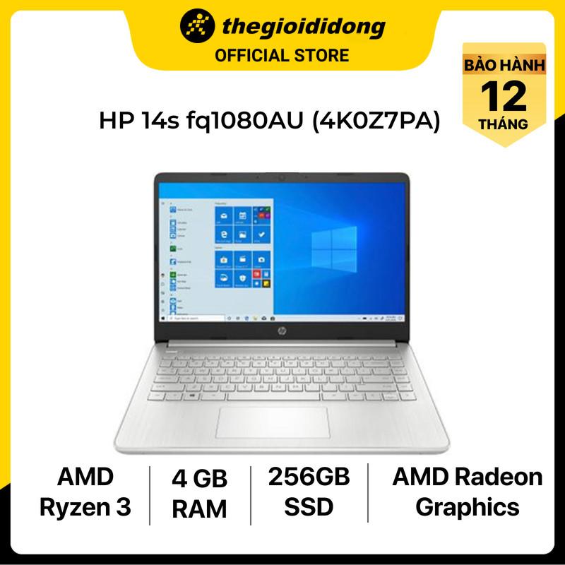 Laptop HP 14s fq1080AU R3 5300U/4GB/256GB/14&quot;/Win10/(4K0Z7PA)/Bạc - Hàng chính hãng